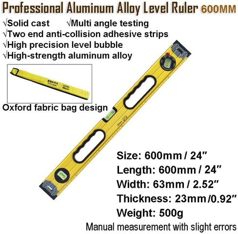 Professional aluminum alloy Box level ruler,Spirit Magnetic Level,Precision measuring level with Shock Resistant bubbles,Industrial and household balance ruler Guiding ruler Level tool,24 Inches in Saudi Arabia
