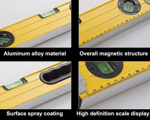 Professional aluminum alloy Box level ruler,Spirit Magnetic Level,Precision measuring level with Shock Resistant bubbles,Industrial and household balance ruler Guiding ruler Level tool,24 Inches in Saudi Arabia