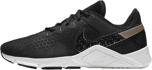 Nike Legend Essential 2 Women's Workout Shoes (CZ3668-001, Black/White/Metallic Gold Grain) in Saudi Arabia