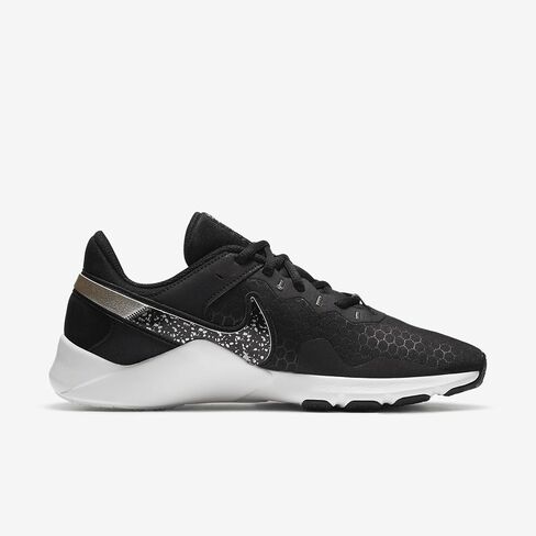 Nike Legend Essential 2 Women's Workout Shoes (CZ3668-001, Black/White/Metallic Gold Grain) in Saudi Arabia