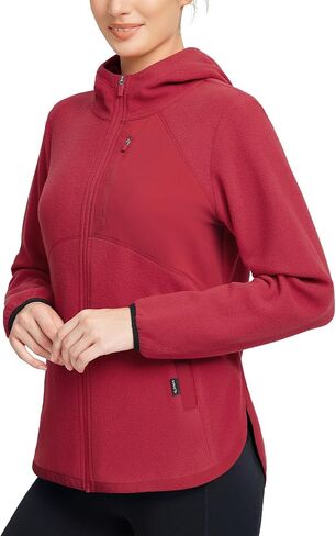 BALEAF Women's Fleece Thermal Jacket Hooded Polar Warm Winter Lightweight Jackets Cold Weather Running Hiking Casual Outdoor in Saudi Arabia