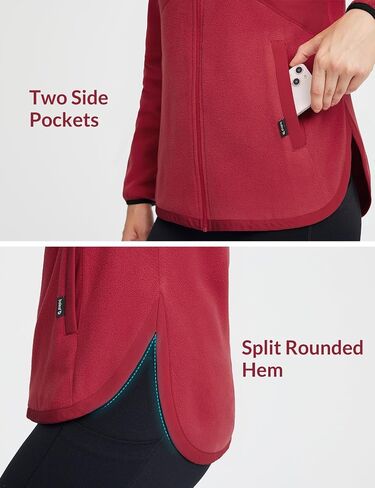 BALEAF Women's Fleece Thermal Jacket Hooded Polar Warm Winter Lightweight Jackets Cold Weather Running Hiking Casual Outdoor in Saudi Arabia