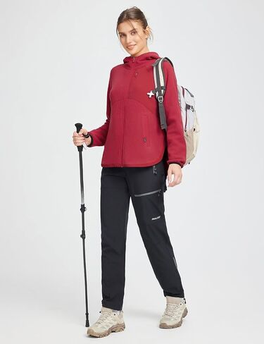 BALEAF Women's Fleece Thermal Jacket Hooded Polar Warm Winter Lightweight Jackets Cold Weather Running Hiking Casual Outdoor in Saudi Arabia