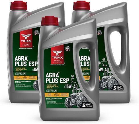 TRIAX Agra Plus ESP 15W-40 CK-4 Synthetic Blend, API Licensed, Ultra High Performance, Friction Modified Diesel Engine Oil, Agricultural Equipment (5 Quart Jug) in Saudi Arabia