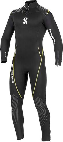 SCUBAPRO Definition Steamer Scuba Diving Wetsuit, 3mm Men Back Zip Neoprene, M Short, Black/Yellow in Saudi Arabia