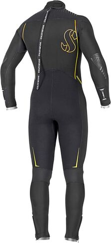 SCUBAPRO Definition Steamer Scuba Diving Wetsuit, 3mm Men Back Zip Neoprene, M Short, Black/Yellow in Saudi Arabia