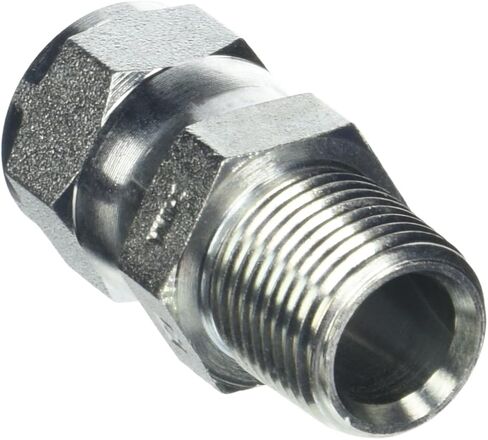 Brennan Industries 6505-08-10 تركيب أنبوب فولاذي مستقيم، 1/2"-14 NPTF x 7/8"-14 خيط SAE، 5/8" ذكر NPTF x 5/8" أنثى JIC دوارة in Kuwait