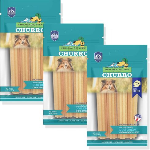 yakyCHURRO Himalayan Cheese Treats | Lactose Free - Gluten Free - Wheat Free -Soy Free| USA MADE | For All Breeds | BACON FLAVOR | 3 Resealable Pouches in Saudi Arabia