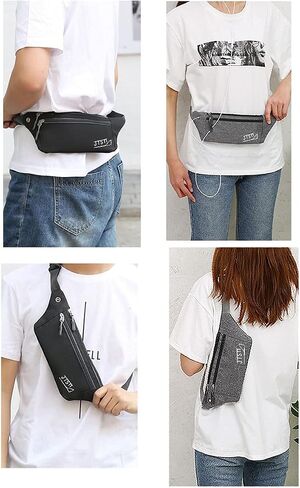 JTSN 4 pk Fanny Pack for Women & Men Running Belt Bag Waist Pack Fashionable Crossbody Waterproof Small Lightweight Bum Hip Bag Workout Gift Outdoor Travel Hiking (Grey Black Pink Purple) in Saudi Arabia