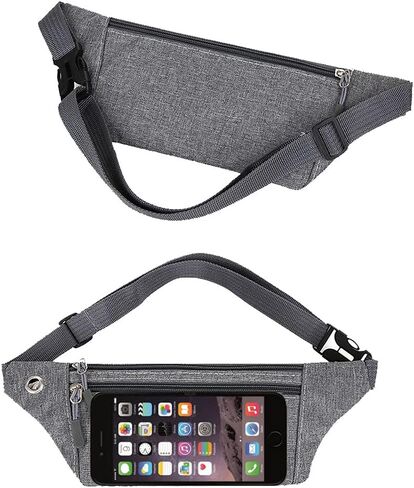 JTSN 4 pk Fanny Pack for Women & Men Running Belt Bag Waist Pack Fashionable Crossbody Waterproof Small Lightweight Bum Hip Bag Workout Gift Outdoor Travel Hiking (Grey Black Pink Purple) in Saudi Arabia