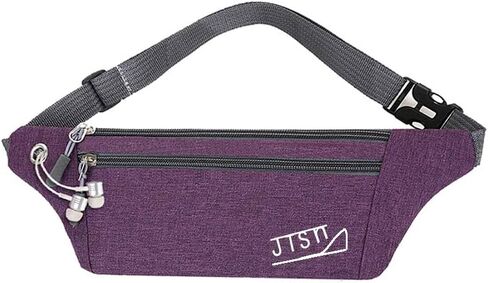 JTSN 4 pk Fanny Pack for Women & Men Running Belt Bag Waist Pack Fashionable Crossbody Waterproof Small Lightweight Bum Hip Bag Workout Gift Outdoor Travel Hiking (Grey Black Pink Purple) in Saudi Arabia