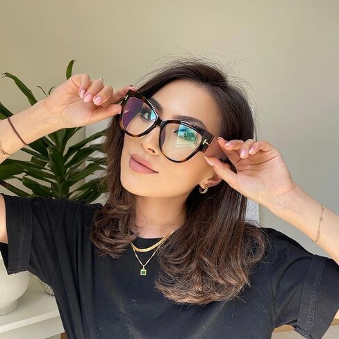 VOOGLAM Oversize Cat Eye Blue Light Blocking Glasses for Women Anti UV Eyestrain Eyewear Elektra in Kuwait