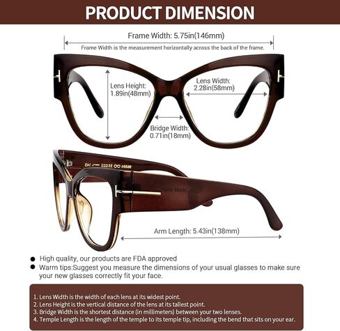 VOOGLAM Oversize Cat Eye Blue Light Blocking Glasses for Women Anti UV Eyestrain Eyewear Elektra in Kuwait