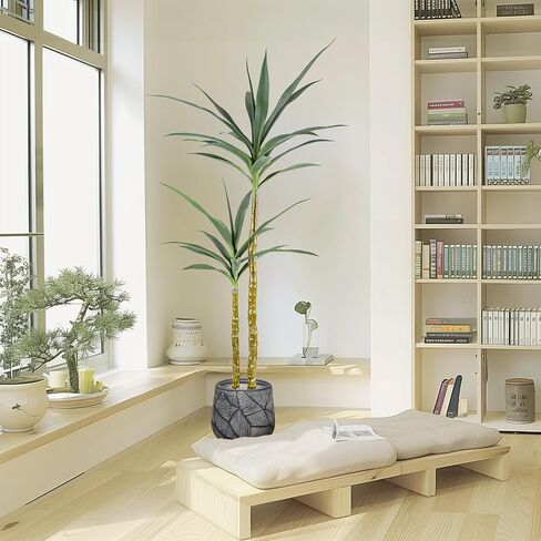 Artificial Tree 4Ft Artificial Agave Plant, Indoor Large Fake Plant in Black Plastic Planter, for Indoor or Outdoor Office Decoration Housewarming Gift (4 FT) in Saudi Arabia