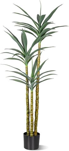 Artificial Tree 4Ft Artificial Agave Plant, Indoor Large Fake Plant in Black Plastic Planter, for Indoor or Outdoor Office Decoration Housewarming Gift (4 FT) in Saudi Arabia