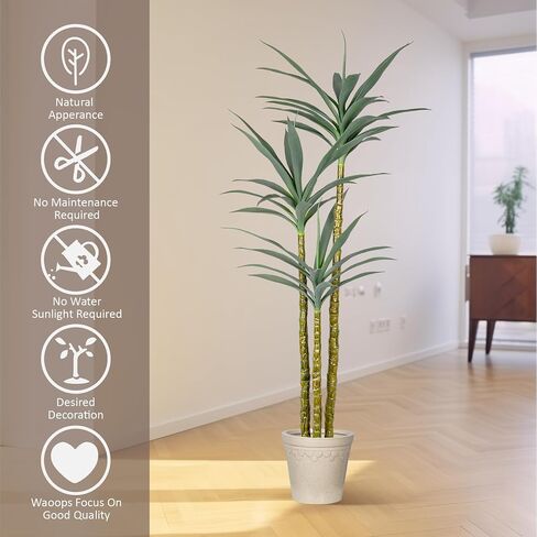Artificial Tree 4Ft Artificial Agave Plant, Indoor Large Fake Plant in Black Plastic Planter, for Indoor or Outdoor Office Decoration Housewarming Gift (4 FT) in Saudi Arabia
