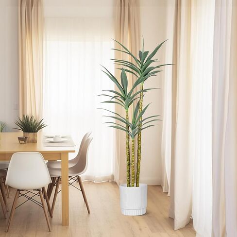 Artificial Tree 4Ft Artificial Agave Plant, Indoor Large Fake Plant in Black Plastic Planter, for Indoor or Outdoor Office Decoration Housewarming Gift (4 FT) in Saudi Arabia