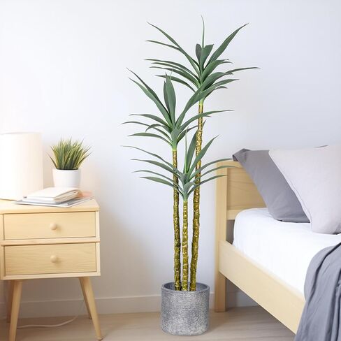 Artificial Tree 4Ft Artificial Agave Plant, Indoor Large Fake Plant in Black Plastic Planter, for Indoor or Outdoor Office Decoration Housewarming Gift (4 FT) in Saudi Arabia