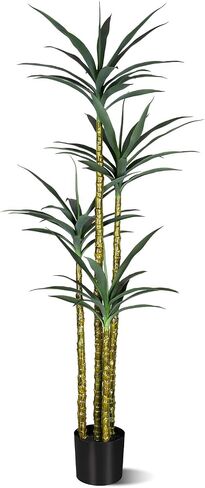 Artificial Tree 4Ft Artificial Agave Plant, Indoor Large Fake Plant in Black Plastic Planter, for Indoor or Outdoor Office Decoration Housewarming Gift (4 FT) in Saudi Arabia