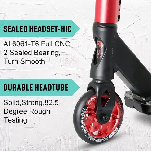VOKUL K1 Pro Trick Scooter | Stunt Scooter, for Kids 8 Years and Up,Teens,Adults - Best Entry Level Freestyle Stunt Scooter for,Boys,Girls - Freestyle Skate Park Street Scooter (Red) in Saudi Arabia
