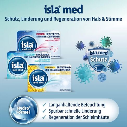 isla med Voice milde Kirsche Halspastillen, 20 pcs. Pastilles in Saudi Arabia