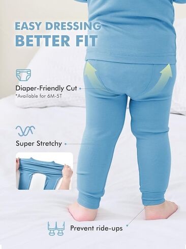 HAPIU Rayon from Bamboo Toddler Pajamas Set, Pjs Baby Kids Girls Boys, Lavender & Baby Pink & Sage, 3T in Kuwait