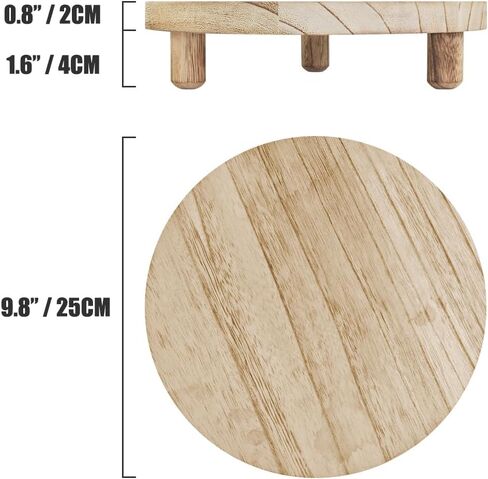 YY YEARCHY Plant Riser Desktop Plants Stand Wood Stool Mini Risers for Top Pots Indoor Decorative (Wood Large 2 Pcs) in Kuwait