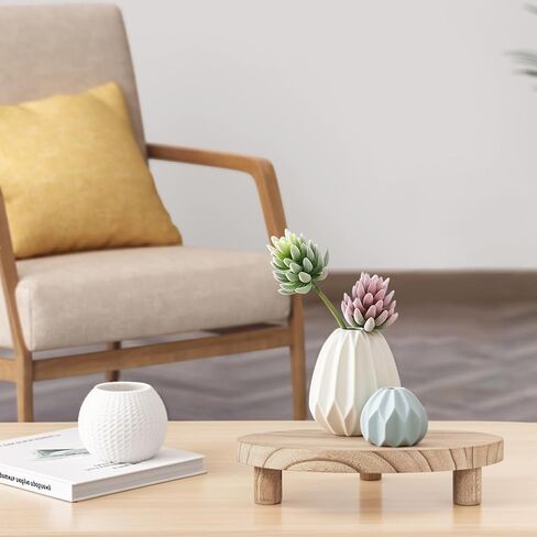 YY YEARCHY Plant Riser Desktop Plants Stand Wood Stool Mini Risers for Top Pots Indoor Decorative (Wood Large 2 Pcs) in Kuwait