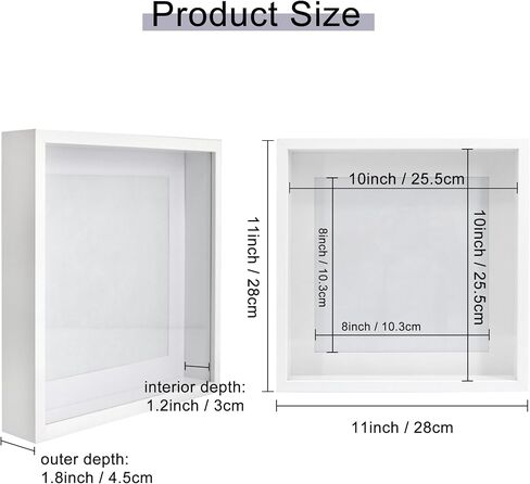 Baby Memories Shadow Box Frame with Mat, for 8x10 Pictures, in White Large Pictures Frame with Engineered Wood and Real Glass for Wall or Tabletop Display,11x14 in Saudi Arabia