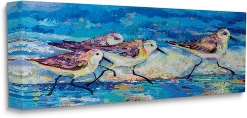 Stupell Industries Modern Street Style Sandpipers Walking Beach Shoreline Canvas Wall Art, Design By Jeanette Vertentes in Saudi Arabia