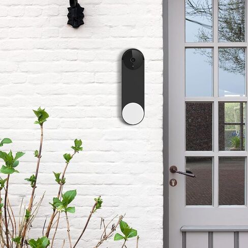 متوافق مع غطاء حماية من السيليكون لجرس باب Google Nest (البطارية)، ملحقات غطاء واقي لكاميرا جرس الباب من السيليكون المقاوم للماء لجرس باب Google Nest، أبيض in Saudi Arabia