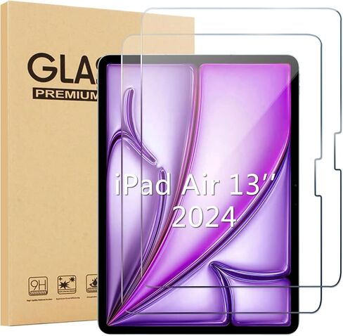 واقي شاشة لجهاز iPad Pro 11 بوصة M4 2024,9H طبقة من الزجاج المقوى لجهاز iPad Pro الجيل الخامس مقاس 11 بوصة، شفاف عالي الدقة، خالٍ من الفقاعات، مقاوم للخدش، صديق للحافظة، متوافق مع معرف الوجه وقلم Apple - عبوتان in Saudi Arabia
