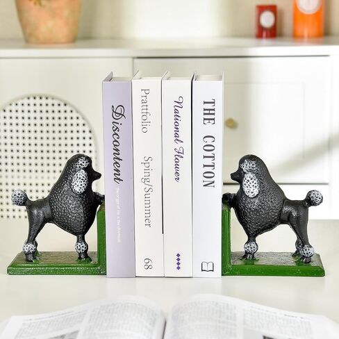 Sungmor Cast Iron Dog Sculpture Decorative Bookends, Animal Book End for Shelves Vintage Home Office Decor, Funny Bookend to Hold Books, Set of 2 Antique Brown Dog Statues in Saudi Arabia