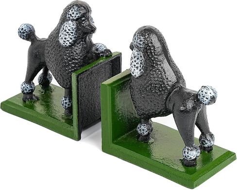 Sungmor Cast Iron Dog Sculpture Decorative Bookends, Animal Book End for Shelves Vintage Home Office Decor, Funny Bookend to Hold Books, Set of 2 Antique Brown Dog Statues in Saudi Arabia