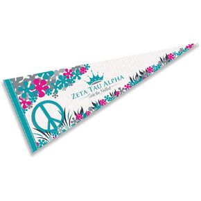 Zeta Tau Alpha Greek Pennant Banner Flag