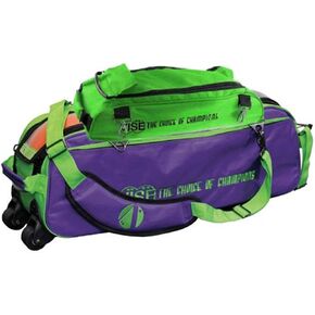 Vise Clear Top 3 Ball Tote Roller Bowling Bag with Shoe Bag- Green/Grape