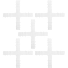 Vacuum Tubing Connector Cross 4 Way Vacuum Tubing Connector Car PE 5/16" 5pcs White