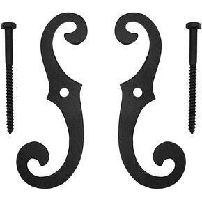 Renovators Supply Cast Iron Shutter Fasteners - Decorative S Style Shutter Dogs Hardware - Rust Resistant External Shutter Tieback with Mounting Screws - 6.5 Inches, Sold in Pairs (Pack of 1)