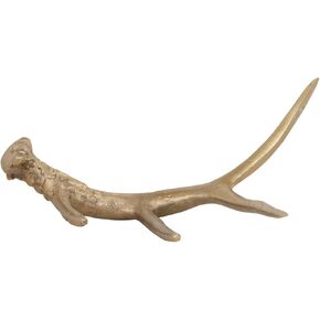 Creative Co-Op Aluminum Antler Décor, Gold Finish Figurine, 16" L x 5" W x 5" H, Greige