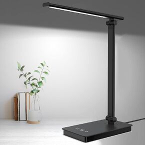 LED Desk Lamp, Architect Desk Lamps for Home Office, Adjustable Swing Arm Table Lamp, Eye Caring Reading Lamp, Memory Desk Light Dimmable with 3 Color Modes & 9 Brightness Tall Task Light