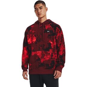 Under Armour - Mens Rival FLC Hyper Dye Fleece Top, Color Radio Red/Onyx White (890), Size: Large
