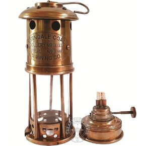 100% Working Antique Brass 7" Miner Lamp Antique Maritime Ship Boat Oil Lantern Home Decor Gift