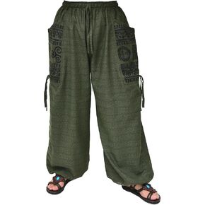 Siamrose Casual Baggy Yoga Lounge Pants Harem Pants Women Men with Adjustable Length 2 Big Pockets
