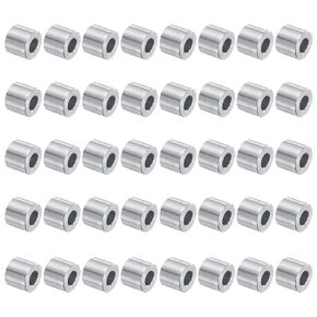 uxcell 40pcs Aluminum Spacer 5mm Bore x 10mm OD x 9mm Length Screw Standoff Bushing Plain Finish Round Metal Spacer for M5 Screws Bolts and Rods