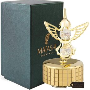 Matashi Gift for Her - Hummingbird Music Box Playing Swan Lake - 24K Gold Plated Crystal Studded Gift for Mom - Ideal Idea - Music Boxes for Women