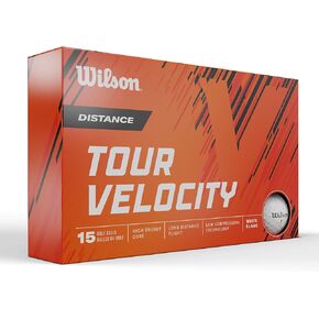 WILSON Tour Velocity Distance Golf Balls - 15 Pack, White