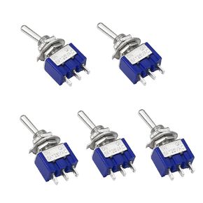 YACSEJAO 3 Pin SPDT Switch Mini MTS-102 3-Pin SPDT ON/ON 6A 125VAC 2 Position Miniature Toggle Switch（5 Pack）