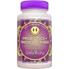 Grow Young Fitness Daily Probiotic + Prebiotic Fiber Supplement, Supports Digestive Health (1 Pack, 30 Servings)