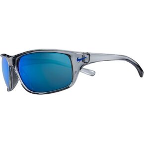 Nike EV1134-014 Adrenaline Sunglasses Wolf Grey Frame Color, Grey with Blue Mirror Lens Tint