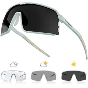 نظارات شمسية Odoland Photochromic لركوب الدراجات، نظارات حماية من الأشعة فوق البنفسجية 400 للقيادة MTB وركوب الخيل والجري والبيسبول للرجال والنساء in Kuwait